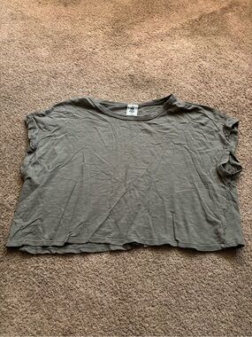 We The Free Olive Green Cropped Tee